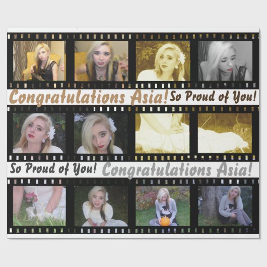 Filmstrips Fotoframes Gift Wrap Cadeaupapier (Vlak)