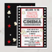 Filmstrips Popcorn Birthday Uitnodiging (Voorkant / Achterkant)
