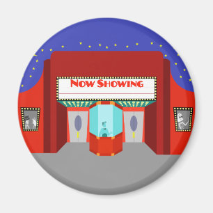 Filmtheater in Retro Ronde Magnet Magneet