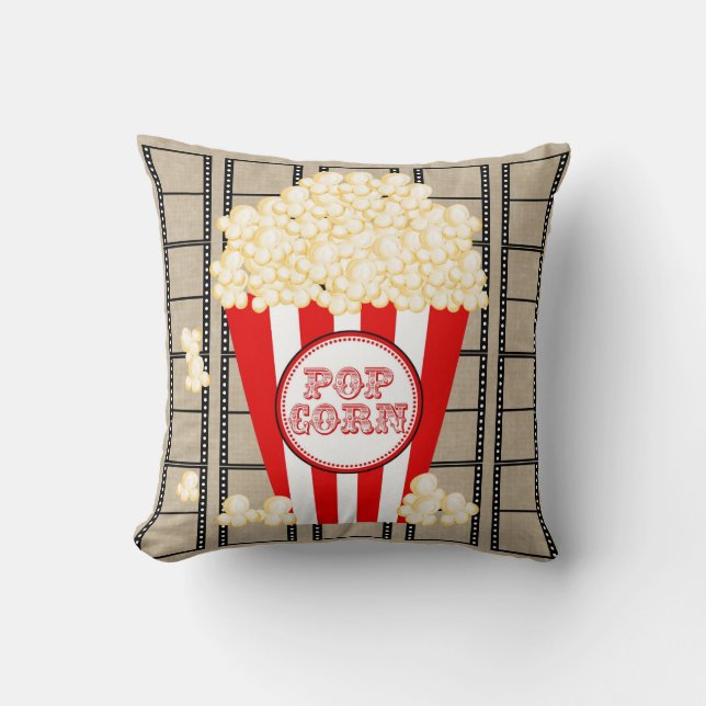 Filmtheater Popcorn en film Pillow-red Kussen (Voorkant)
