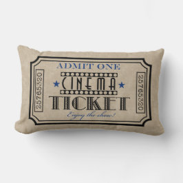 Filmtheater Ticket Pillow - blauw accent Kussen