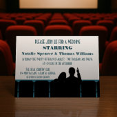Filmtheater Wedding Invite, blauw Kaart