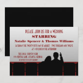 Filmtheater Wedding Invite, rood Kaart (Voorkant / Achterkant)