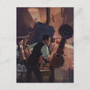 Filmtheaterprojectionist, Vintage Business Briefkaart