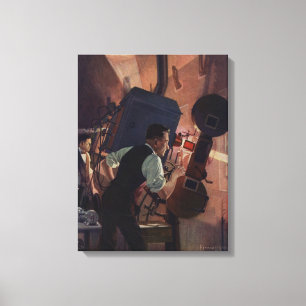 Filmtheaterprojectionist, Vintage Business Canvas Afdruk