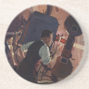 Filmtheaterprojectionist, Vintage Business Zandsteen Onderzetter