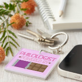 Filoloog Chocolate Gift voor haar Sleutelhanger (Voorkant Rechts)