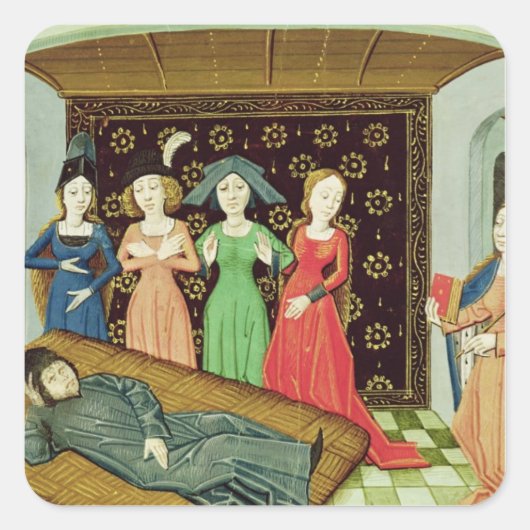 Filosofie en de Muses Vierkante Sticker (Voorkant)