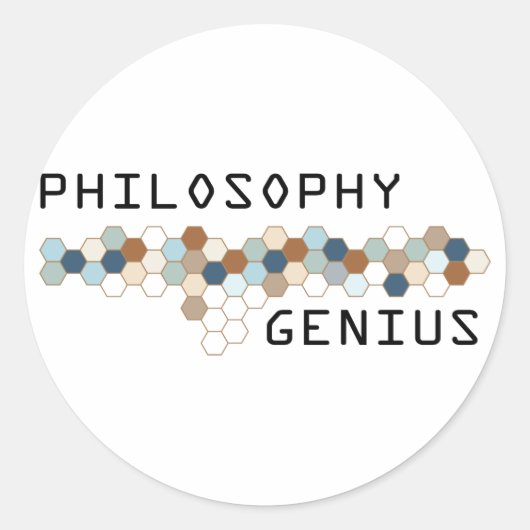 Filosofie Genius Ronde Sticker (Voorkant)