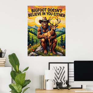 Filosofische baars: Bigfoot en het hert Poster