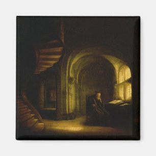 Filosoof met een Open Boek, 1625-7 (olie op ruit) Magneet