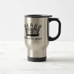 Filosoof Queen (zwarte kroon) reismog (links) Reisbeker