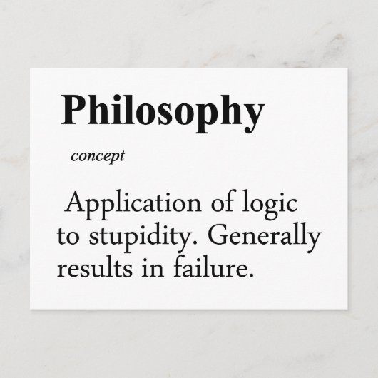 Filosophy Definition Briefkaart (Voorkant)