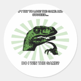 Filosorptor verliezen en winnen ronde sticker