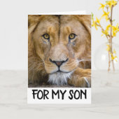 FILS BIRTHDAY LION (GRAND CHAT) CARTE (Fleur jaune)