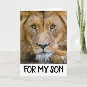 FILS BIRTHDAY LION (GRAND CHAT) CARTE