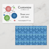 Fils/Crochet/Tricot Carte de visite (Devant / Derrière)