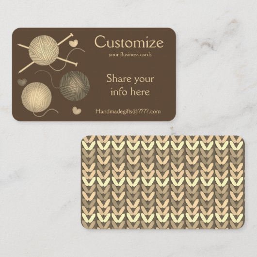 Fils/Crochet/Tricot Carte de visite (Devant / Derrière)