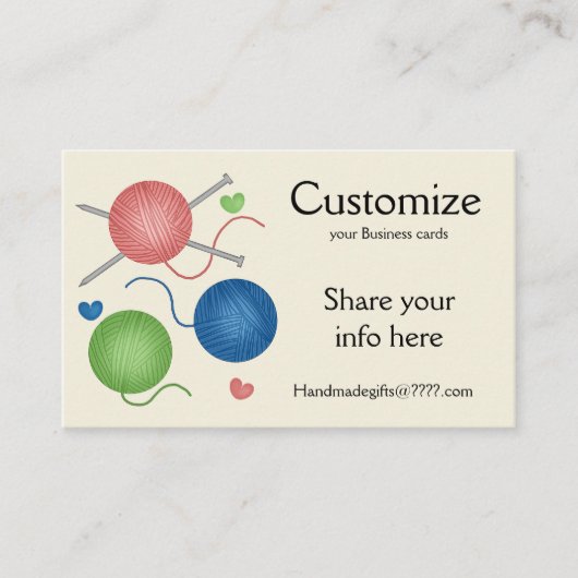 Fils/Crochet/Tricot Carte de visite (Devant)