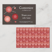 Fils/Crochet/Tricot Cartes de visite (Devant / Derrière)