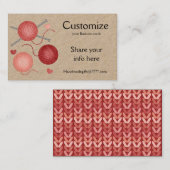 Fils/Crochet/Tricot Cartes de visite (Devant / Derrière)