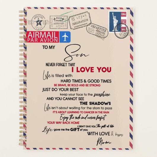 Fils d'amour | À Mon Fils N'Oublie Jamais Que Je T (Devant)