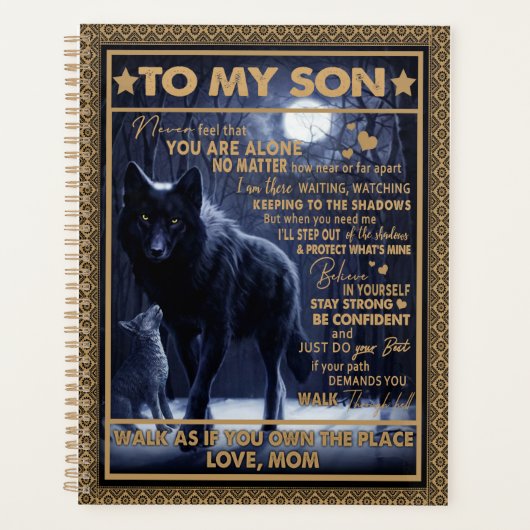 Fils d'amour| Lettre à mon fils Ne vous sentez jam (Devant)