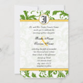 Fils de Damas Jaunes et verts Invitations de maria (Devant)