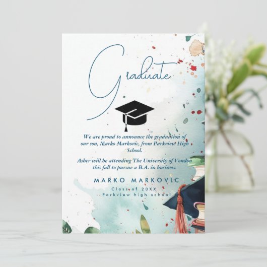 Fils de diplôme I Colorful Faire-part (Debout devant)