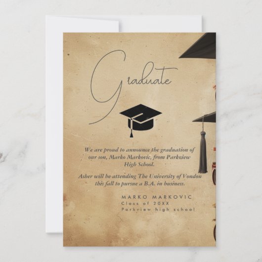 Fils de diplôme I Faire-part Casquette (Devant)