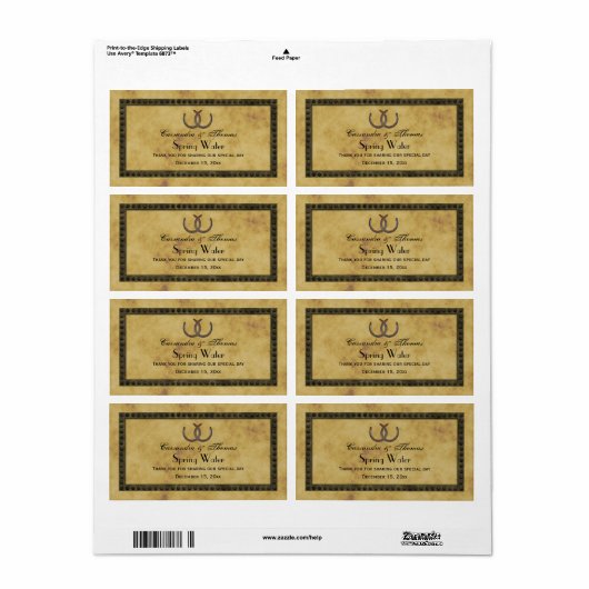 Fils de fer à cheval rustique du Étiquette d'eau B (Feuille entière)