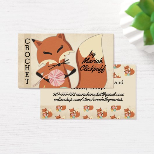 Fils de renard mignon tricot crochet homespun (Bureau)