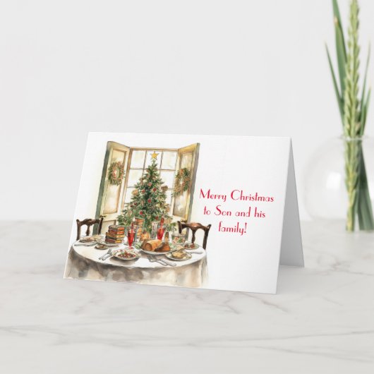 FILS DE TABLE TRADITIONNELS ET CARTE DE NOËL FAMIL (Devant)