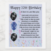 Fils en droit Poem bouteille Étiquette 50e anniver (Étiquettes simples)