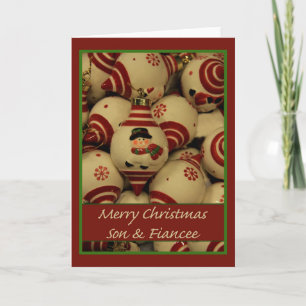 fils et fiancée Joyeuse carte de Noël