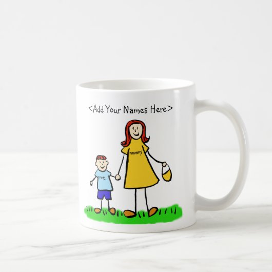 Fils et mère Coutume Famille Art Café Mug (Droite)