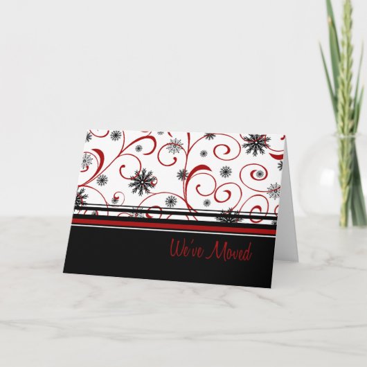 Fils et neige Nouvelle adresse Carte de Noël (Devant)