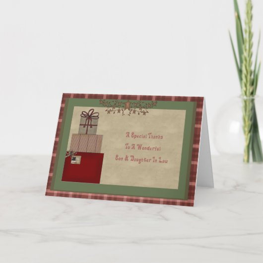 Fils & Fille En Droit Noël Cadeau Merci (Devant)