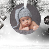 Fils First Christmas Photo Blue Et Silver Name