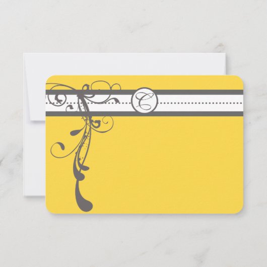 Fils Gris Charbon Bight Mariage Jaune RSVP (Dos)