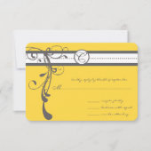 Fils Gris Charbon Bight Mariage Jaune RSVP (Devant)