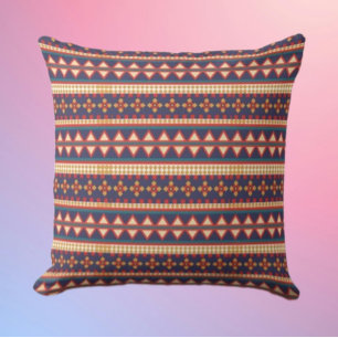 Fils Nomades   Coussin de jeté à motif aztèque