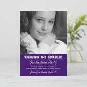 Fils ou fille Invitation de graduation en bleu fon (Debout devant)