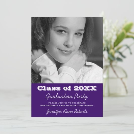 Fils ou fille Invitation de graduation en bleu fon (Debout devant)