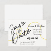 Fils simple d'or Save the Date (Devant / Derrière)