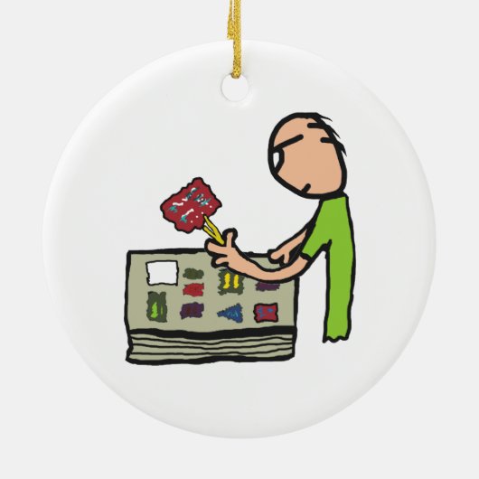 Filterstempel verzamelen keramisch ornament (Achterkant)