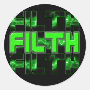 FILTH Music Dubstep Electro Rave Bass DJ FILTH Ronde Sticker