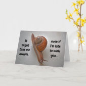 Fin Anniversaire Souhaite Snail Cute Carte Belge (Fleur jaune)