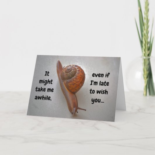 Fin Anniversaire Souhaite Snail Cute Carte Belge (Devant)