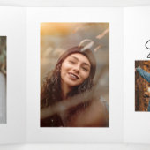 Fin D'année Trois Volets 4 Photo Carte de Graduation Triplée Minimum (Intérieur au milieu)